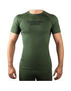 Ground Game Rashguard Athletic Krótki Rękaw Khaki - sklep MMAniak.pl