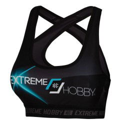 Biustonosz Sportowy Damski Extreme Hobby MT SPORT Czarny/Turkusowy