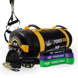 Zestaw Fitness StormCloud: Power Bag 20 kg + Gumy Power Band LVL 3-5 + Taśmy TRX